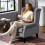 (LIGHT GREY, Velvet) Retro Wingback Accent Chair, Light Grey 2