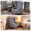 (LIGHT GREY, Velvet) Retro Wingback Accent Chair, Light Grey 8