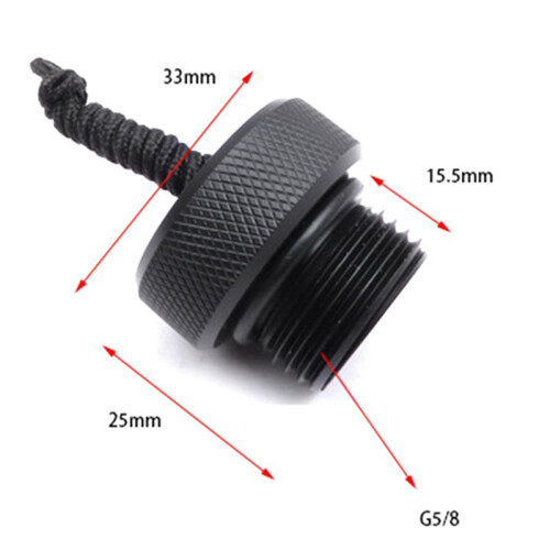 2X Dust Plug Attach with Rope Diving Dust Cap for Scubas Tanks Valves End Cap Diving Dust Cap Dive Accessory Black 2