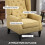 (Yellow, Flannelette) Yellow Wingback Accent Chair, Retro Tufted 4