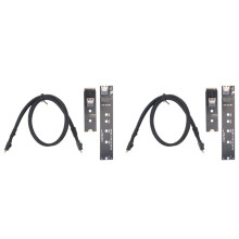 2X NGFF M.2 NVME M-Key SSD Mannelijke Naar Vrouwelijke Verlengkabel 50 cm met SFF-8654 Connectoradapter voor Moederbord SSD 2280/22110