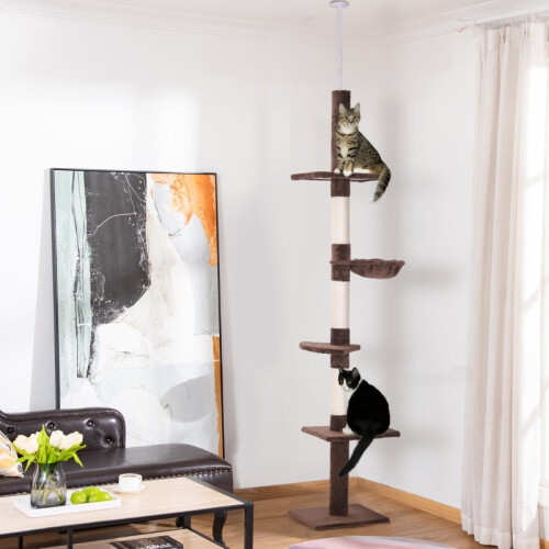 5-Tier Floor-to-Ceiling Cat Tree – 230-260 cm 1