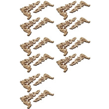 20 Pezzi Legno Intagliato Angolo Onlay Applique Non Verniciato Telaio Armadio Decalcomania per La Decorazione di Mobili per La Casa A