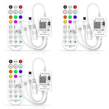 3X Controller Musicale WiFi RGB per Strisce Luminose A LED + Telecomando A Infrarossi 24 Tasti Wireless per Strisce Luminose A Colori
