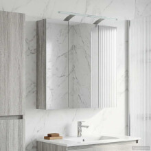 vidaXL Badezimmerspiegelschrank Sonoma-Grau 70 x 14,5 x 70 cm