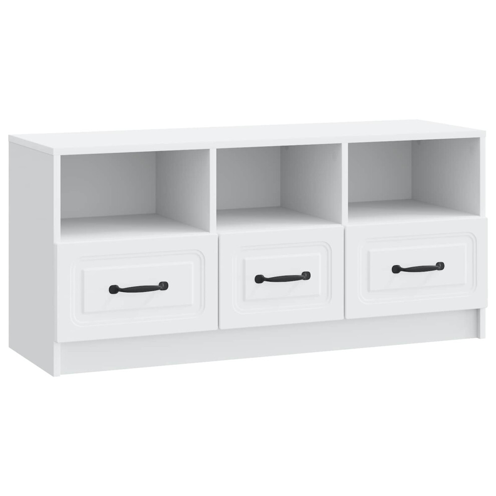 Vidaxl Tv Cabinet With Drawer White 102 X 34.5 X 47 Cm Engineered Wood
