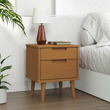 vidaXL Bedside Cabinet Caramel 40 x 35 x 48 cm Solid Pine Wood