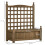 Wood Garden Planter with Trellis, Brown 3