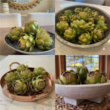 16 Paquets de Légumes et Fruits D'Artichauts Artificiels pour la Décoration de Table de Fête de Mariage à la Maison (Vert)