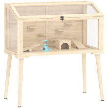 PawHut Wooden Hamster Cage – 110x52x101 cm