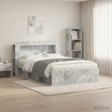 vidaXL Headboard Cabinet with Storage Concrete Grey Engineered Wood