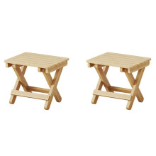 2X Petit Tabouret Pliant Portable en Bois, Chaise Légère, Escabeau Pliable, Repose-Pieds Pliable pour L'Extérieur 28 X 26 X 22 cm