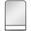 Modern Square Wall Mirror with Shelf, 70x50cm, Black 1