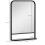 Modern Square Wall Mirror with Shelf, 70x50cm, Black 3