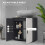 (LIGHT GREY, Engineered Wood) Light Grey Pedestal Sink Vanity Unit 5