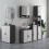 (LIGHT GREY, Engineered Wood) Light Grey Pedestal Sink Vanity Unit 2