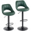 2-Pack Dark Green Faux Leather Bar Stools 1