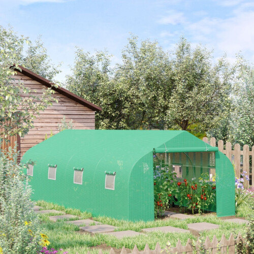 Polytunnel Greenhouse 6x3m with Door & Windows 1