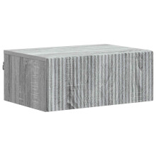 vidaXL Wall-Mounted Bedside Cabinet Grey Sonoma 49 x 34.5 x 20 cm