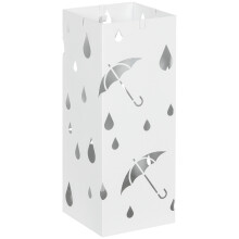 (White, Steel) Six-Umbrella Steel Holder Stand - White