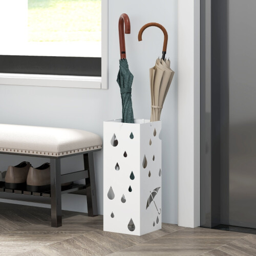 Six-Umbrella Steel Holder Stand - White 1