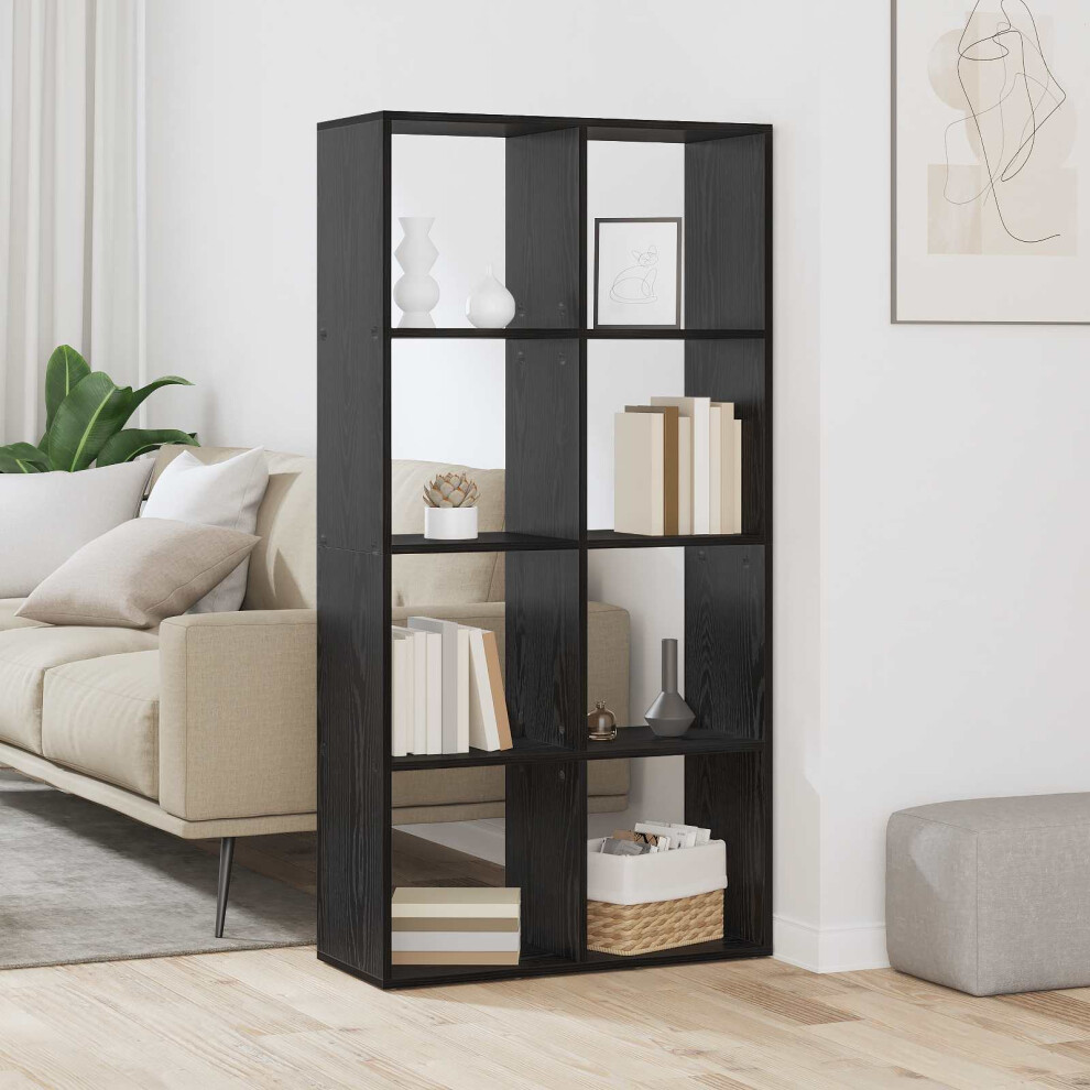 Photos - Dresser / Chests of Drawers VidaXL Book Cabinet Black Oak 69.5 x 29 x 137.5 cm Engineered Wood 