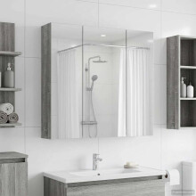 vidaXL Badezimmerspiegelschrank Sonoma-Grau 70 x 14,5 x 70 cm
