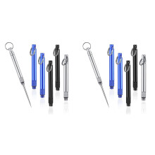 12 Pieces Metal Titanium Toothpicks, Portable Reusable Pocket Toothpicks with Stainless Steel Toothpick Holder