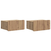 vidaXL Wall-Mounted Bedside Cabinet 2 pcs Artisan Oak Engineered Wood