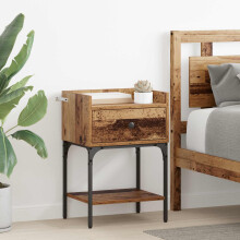 vidaXL Bedside Table 2 pcs Old Wood 40 x 29 x 60 cm Engineered Wood