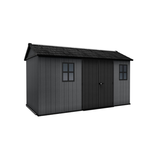 Keter Newton Plus Shed 13x7.5ft - Grey, All Weather Resistant, Easy to Clean, Fade-Free