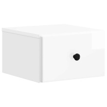 vidaXL Wall-Mounted Bedside Cabinet High Gloss White 34.5 x 33 x 20 cm