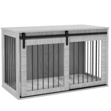 PawHut 46.5" Dog Crate Furniture – Grey, XL
