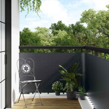 vidaXL Balcony Screen Dark Grey 400 x 80 cm Poly Rattan