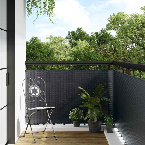 VidaXL vidaXL Balcony Screen Dark Grey 400 x 80 cm Poly Rattan