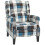(Blue, Fabric) Blue Wingback Recliner Chair with Footrest 1