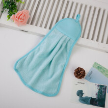 (Blue)Serviette de cuisine suspendue en velours corail serviette absorbante essuie-glace enfants doux