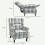 (Grey, Polyester) 160 Reclining Armchair, with Footrest - Grey 3