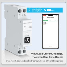 3X TUYA 63A 1P+N Zigbee Circuit Breaker met Meter Home Draadloze Afstandsbediening Life Alexa Home