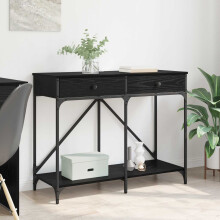 vidaXL Console Table Black Oak 100 x 39 x 78.5 cm Engineered Wood