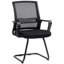 (Black, Mesh) Ergonomic Sled-Base Office Chair, Black