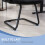 (Black, Mesh) Ergonomic Sled-Base Office Chair, Black 6