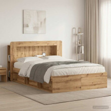 vidaXL Headboard Cabinet with Storage Artisan Oak Engineered Wood