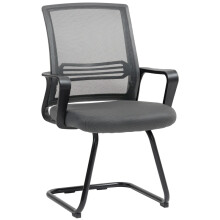 (DARK GREY, Mesh) Padded Ergonomic Office Chair, Sled Base, Dark Grey