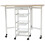 Drop-Leaf Kitchen Cart with 3 Baskets & Wheels 1