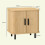 (Oak, Engineered Wood) Nordic Bedside Table with Sliding Doors & Metal Legs 3
