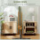 (Oak, Engineered Wood) Nordic Bedside Table with Sliding Doors & Metal Legs 5