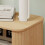 (Oak, Engineered Wood) Nordic Bedside Table with Sliding Doors & Metal Legs 7