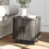 (Grey, Engineered Wood) Nordic Bedside Table with Sliding Doors, Grey 8