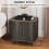 (Grey, Engineered Wood) Nordic Bedside Table with Sliding Doors, Grey 4